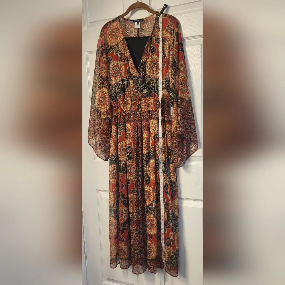 The Pyramid Collection Boho Fairy Maxi Dress With Draped Sleeves Size Small